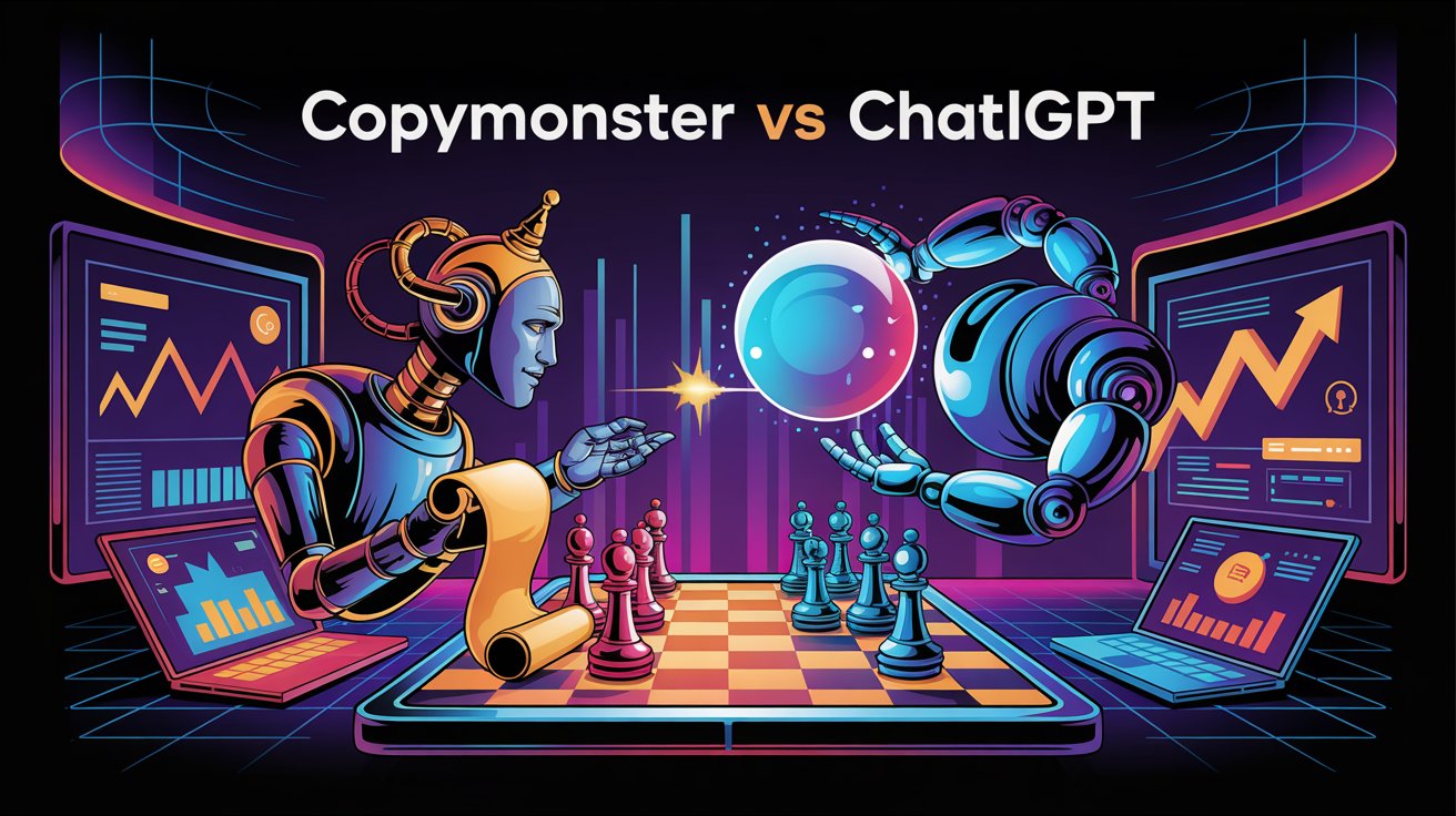 Comparativo entre ferramentas de IA para copywriting: CopyMonster, ChatGPT, Jasper e Copy.ai